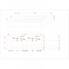 Умивалник  " PIETRA" » ICL 12049/140B / БЕЗ ОТВОР