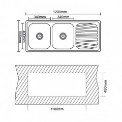 Кухненска мивка алпака ICK  12050SSR