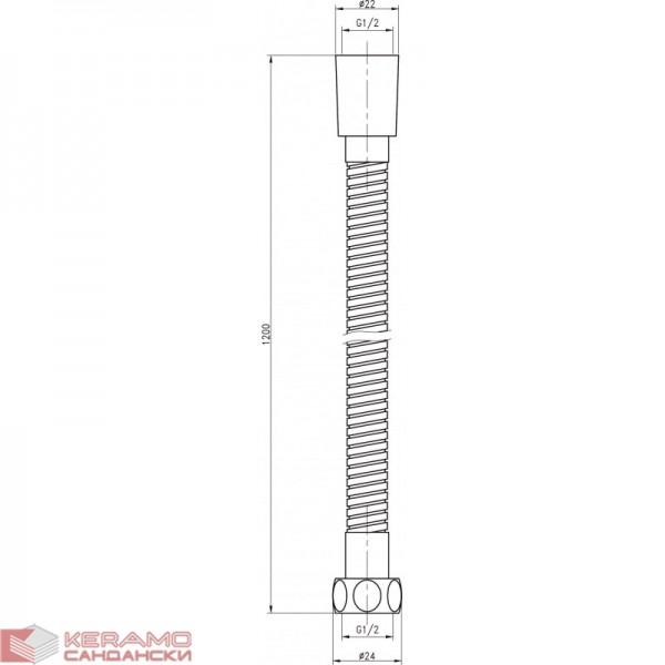 Шлаух за душ ICD  120 BRUSH GOLD