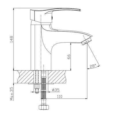 Месингов смесител  "Quadrat"  ICF 1625305C 