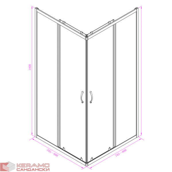  Душ кабини » ICS  275 FC NEW 80*80 EASY ASSEMBLE