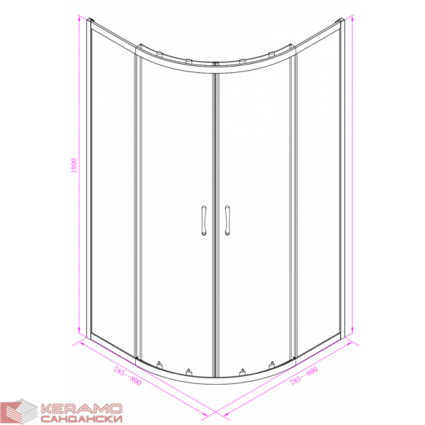  Душ кабини » ICS  285 FS NEW 80*80 EASY ASSEMBLE