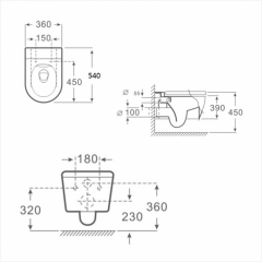 Стенна тоалетна чиния  ICC  3755 SLIM SEAT