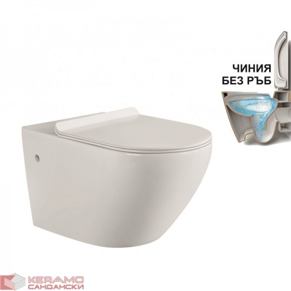Стенна тоалетна чиния  ICC  3755 SLIM SEAT