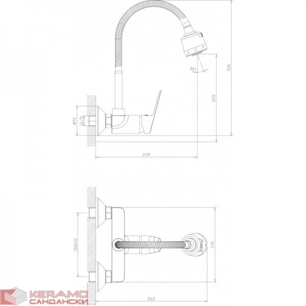 Месингов Смесител » LINNI ICF 5452152 M7313