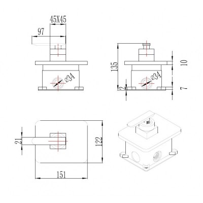 Месингов смесител за вграждане ICF 5541711 1 EASY BOX