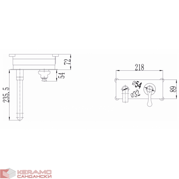  Месингов смесител за вграждане ICF 5545311BR