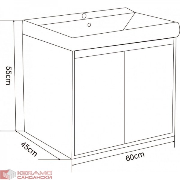  Мебели за баня PVC » ICP 6055 WOODEN