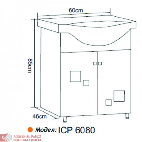  Мебел за баня PVC » ICP 6080 BEIGE 