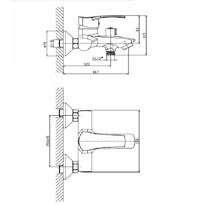 Месингов смесител "QUADRAT"  ICF 662530C 