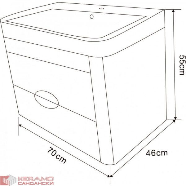  Мебели за баня PVC » ICP 7046WOODEN
