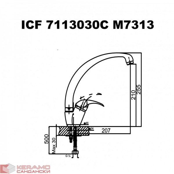  Смесители »    "Оливия " »  ICF 7113030C M7313 
