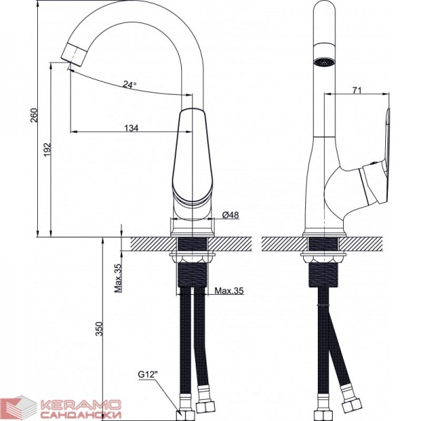 Месингов Смесител » ALFI ICF  7401123 7119