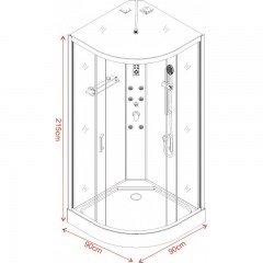 Хидромасажна кабина  "АЛЕЙНА"  ICSH 8535 EASY ASSEMBLE