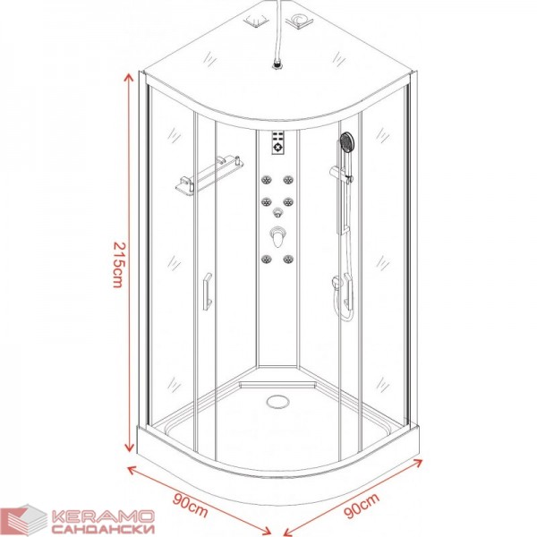 Хидромасажна кабина  "АЛЕЙНА"  ICSH 8535 EASY ASSEMBLE