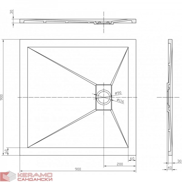 Поддушово корито ROUGH STONE ICST  9010RS-1