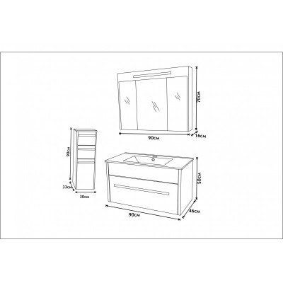Колона за баня PVC » ICP  904650W-1