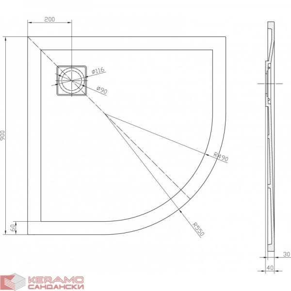 Поддушово корито ROUGH STONE ICST  90V RS-2
