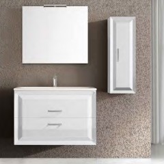 Шкаф за баня от МДФ Reine 80/60/45 white metalick