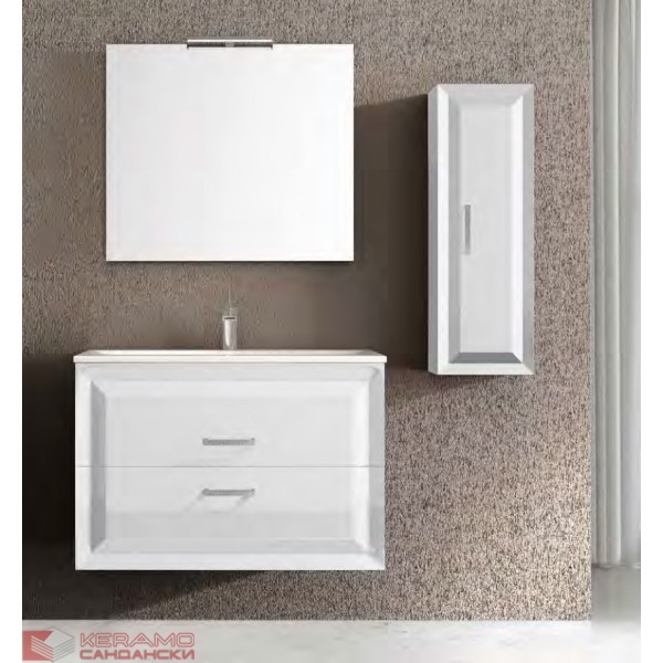 Шкаф за баня от МДФ Reine 80/60/45 white metalick