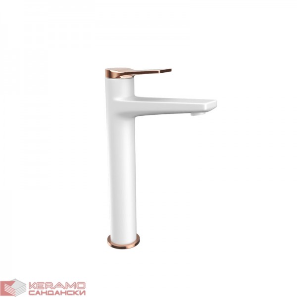 Смесител за умивалник  висок Andare WNW168В73PН-RG white/rose gold