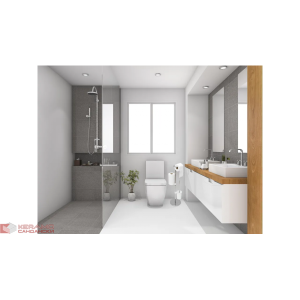 Комплект поставка за тоалетна хартия и четка хром HOM-07589
