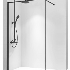 Стационарен параван за баня 80 см Blear Black REA-K7637