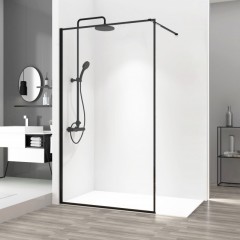 Стационарен параван за баня 80 см Blear Black REA-K7637